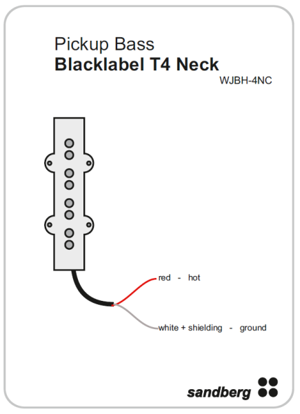 Sandberg Black Label Pickup T4 Neck